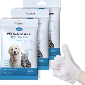Pet Grooming Gloves Wet Wipes For Dogs And Cats Dog Cleaning Glove Wipes