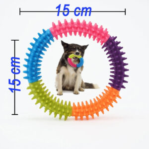 Dog Soft Rubber Gum Chew Ring Toys Teething Pet Bite Dental Circle Healthy